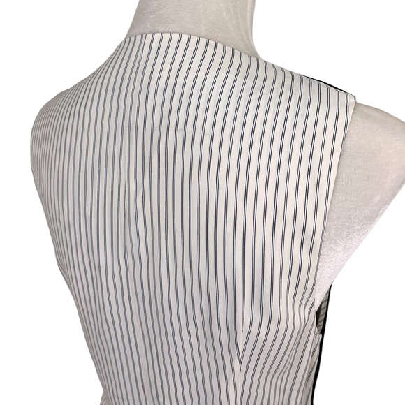 Vintage Ann Taylor Wool Pinstripe Vest Blazer Style Button Down Dress - Picture 5 of 7